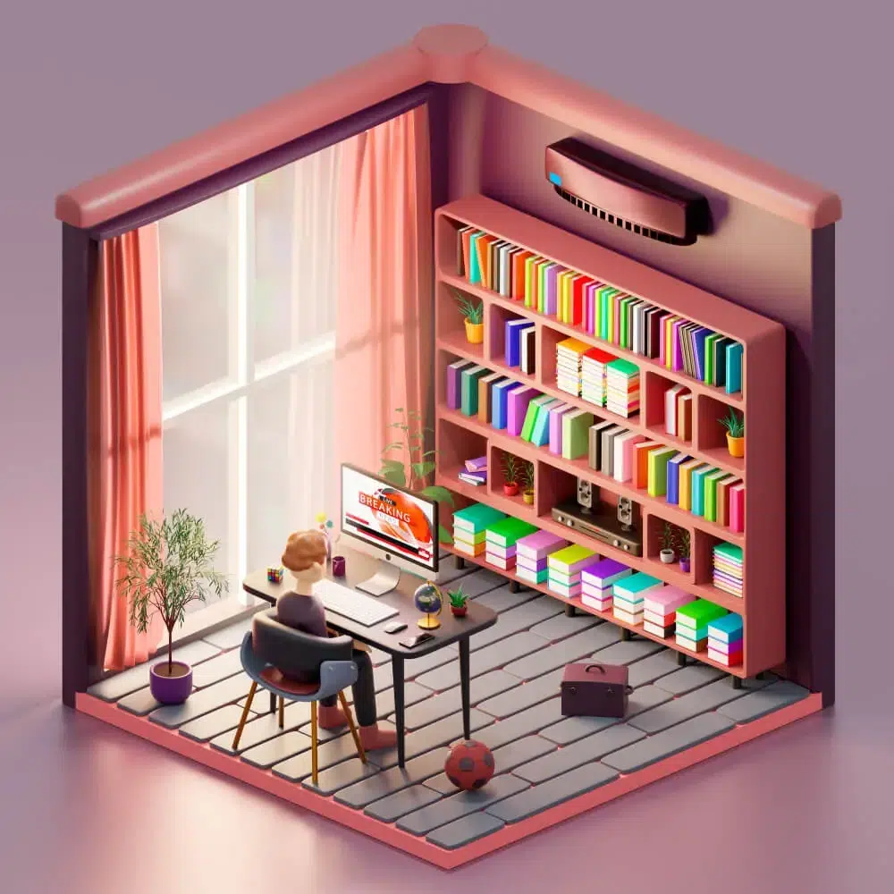 smart home library study room modern design LED lighting